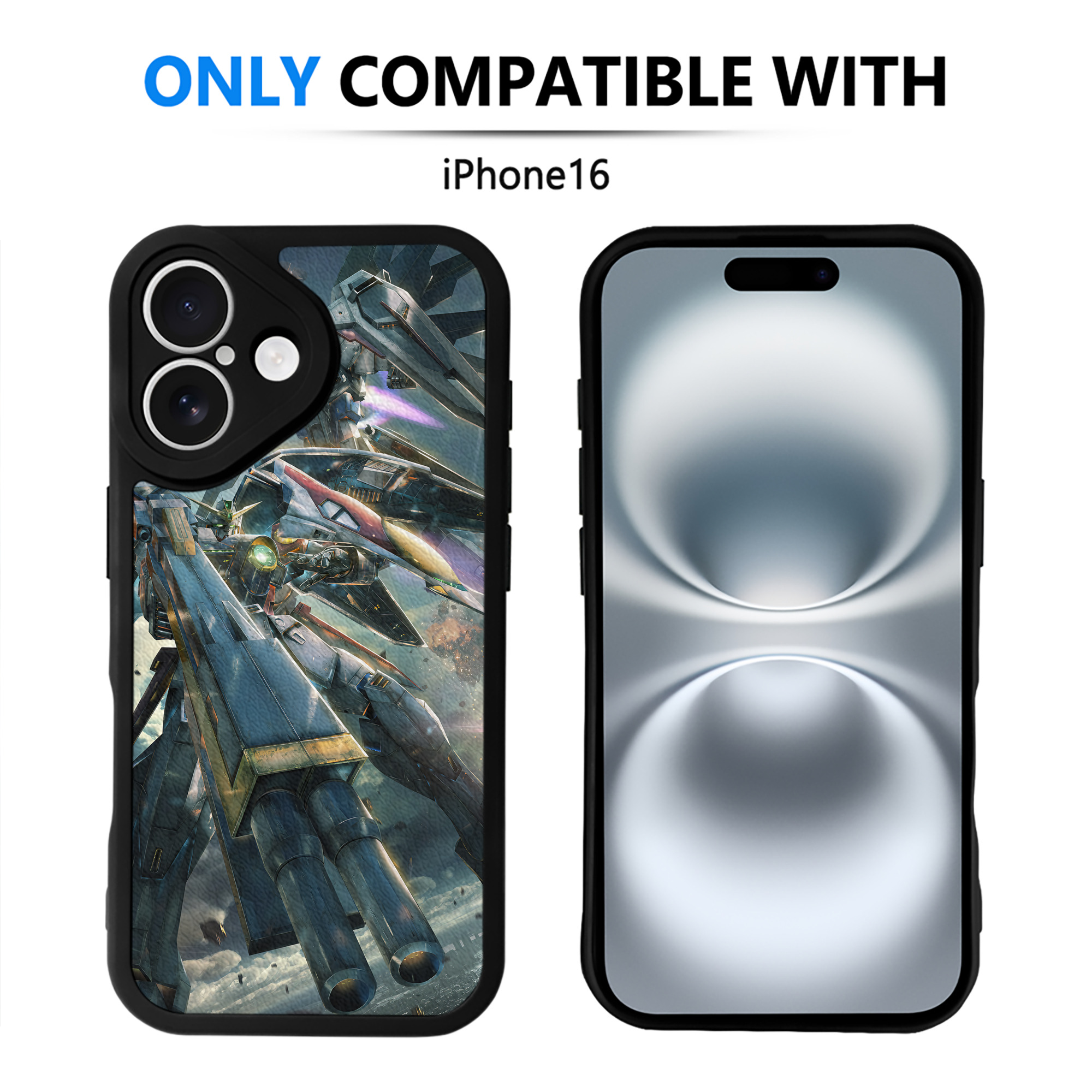 （画像用） 機動戦士ガンダム Mobile Suit Gundam 【iPhone 16シリーズ対応】シリコンスマホケース（レザー調） 材質：シリコン